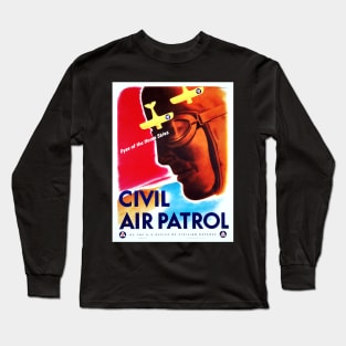 Vintage Restored Civil Air Patrol Recruitment Print - OWI Long Sleeve T-Shirt